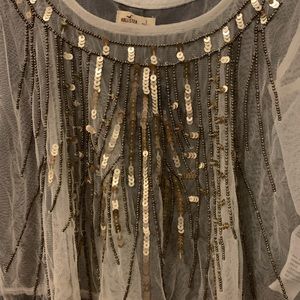 Hollister sheer sequin top
